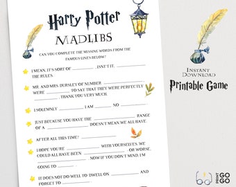 Harry potter video game Etsy photo relating to Harry Potter Trivia Printable identified as Harry potter match Etsy